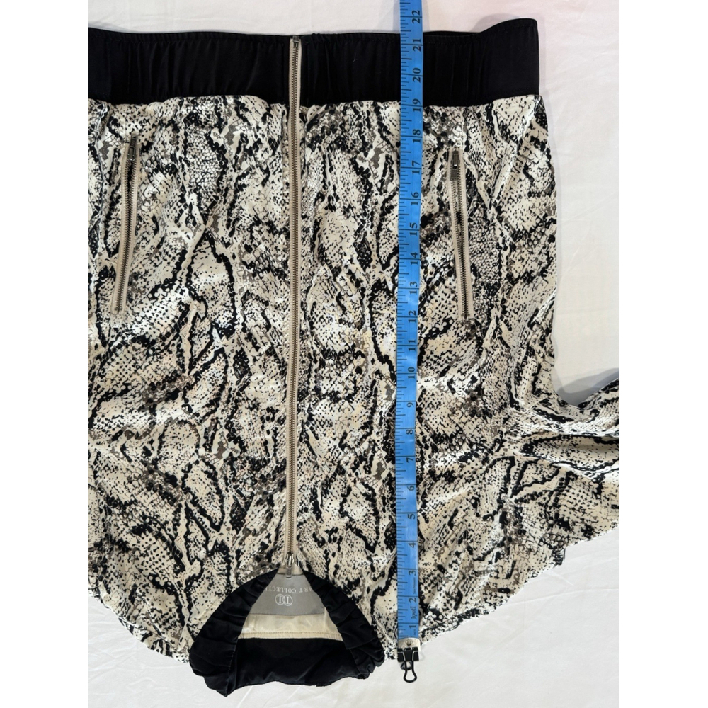 Snakeskin Print Short Bomber Jacket Chic Zip Up Street Style Fast Collectives - Picture 6 of 6